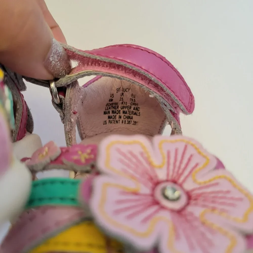 Life Stride Pink Floral Sandals - Size 4
